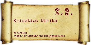 Krisztics Ulrika névjegykártya